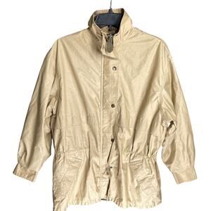 Australian Outback Collection Jacket Wome size S Tan Full Zip  Snap Button STAIN